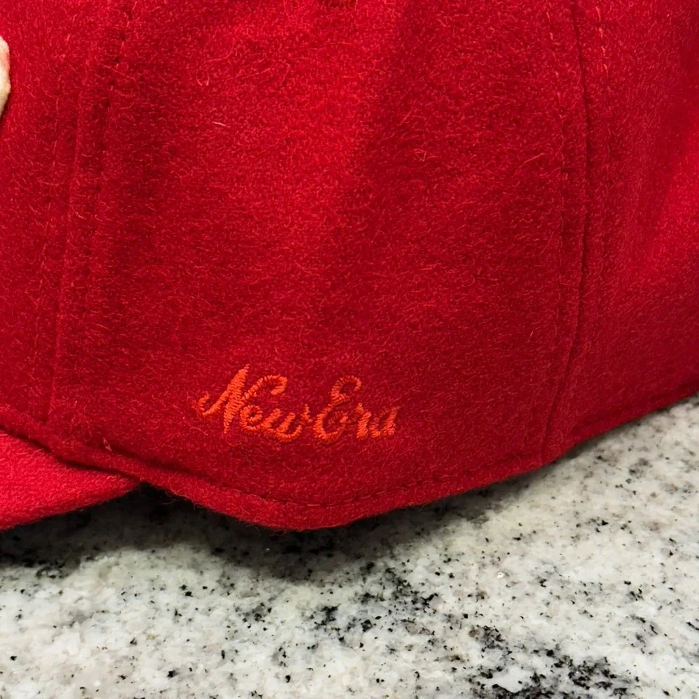 Fear of God Mens OSFM 9FORTY Strapback Hat Red FG‎ Logo Wool Blend Streetwear